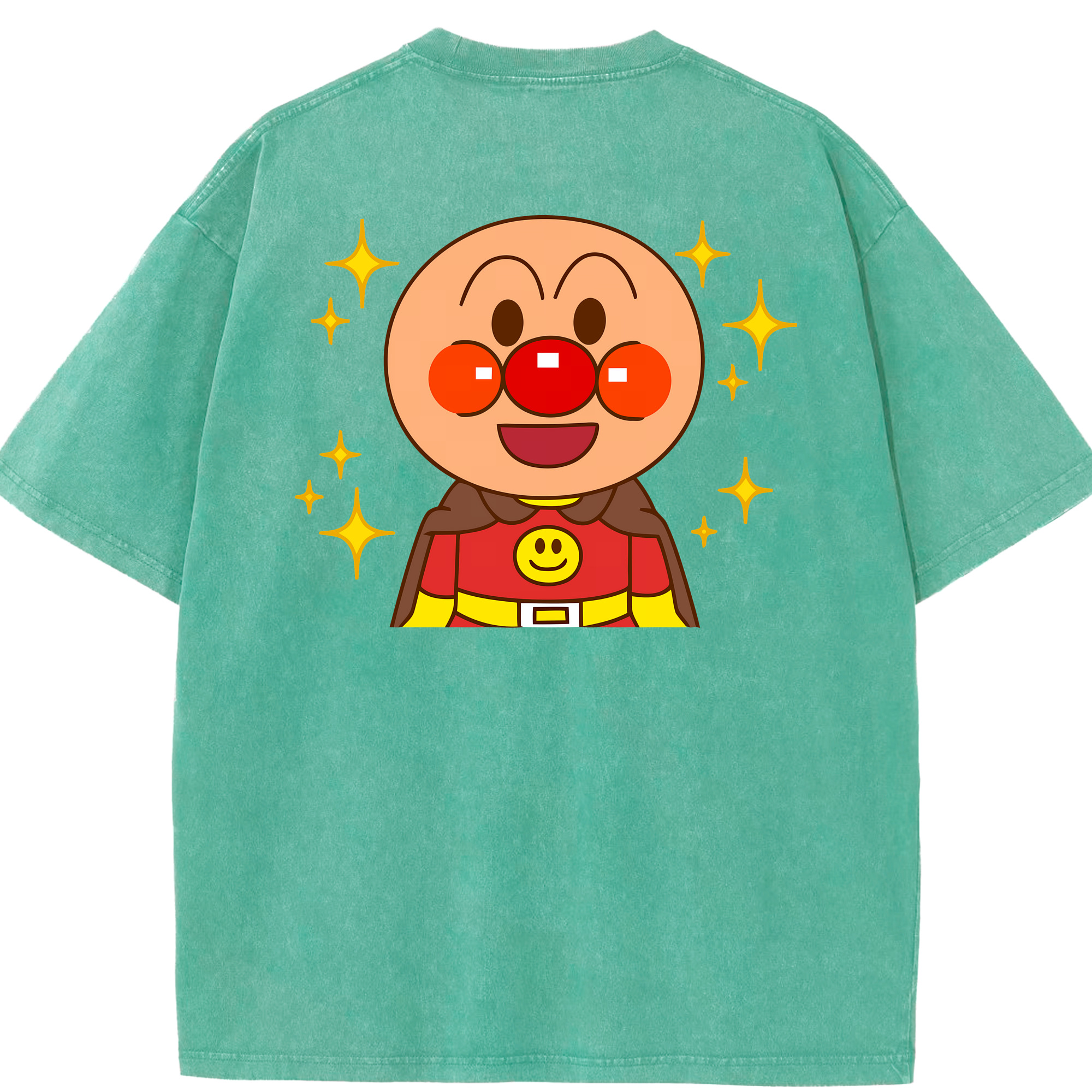 （画像用） アンパンマン Anpanman 綿100% ヴィンテージ風 半袖Tシャツ（背面プリント）
